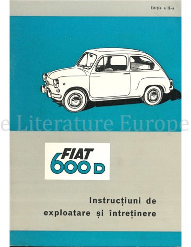 1967 FIAT 600 D INSTRUCTIEBOEKJE ROEMEENS
