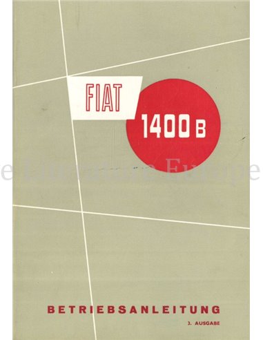 1957 FIAT 1400B INSTRUCTIEBOEKJE DUITS