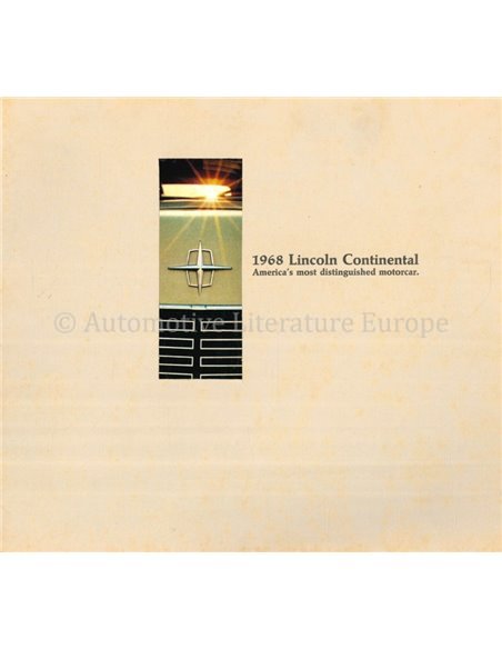 1968 LINCOLN CONTINENTAL BROCHURE ENGLISH (USA)