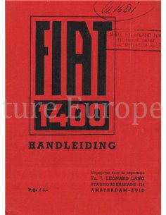 1951 FIAT 1400 INSTRUCTIEBOEKJE NEDERLANDS