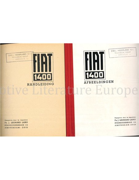 1951 FIAT 1400 INSTRUCTIEBOEKJE NEDERLANDS
