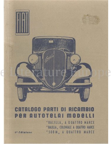 1942 FIAT BALILLA 508M TEILE KATALOG ITALIËNISCH