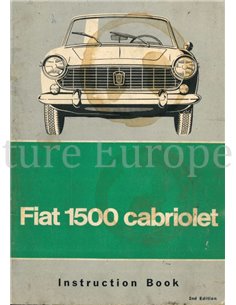 1964 FIAT 1500 CABRIO (TYP 118 H) BETRIEBSANLEITUNG ENGLISCH