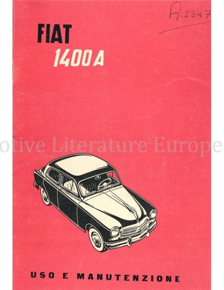 1954 FIAT 1400A INSTRUCTIEBOEKJE ITALIAANS