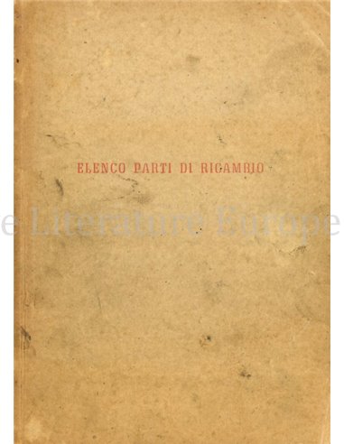 1954 FIAT 500C PARTS CATALOG ITALIAN