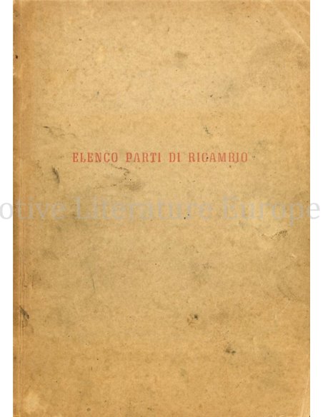 1954 FIAT 500C PARTS CATALOG ITALIAN