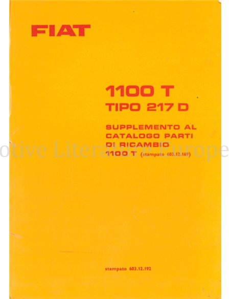 1966 FIAT1100 T, TIPO 217 D TEILE KATALOG ITALIËNISCH