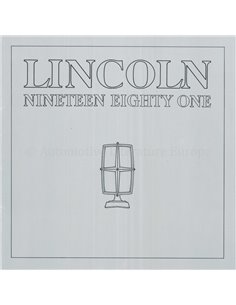 1981 LINCOLN TOWN CAR BROCHURE ENGLISH (US)