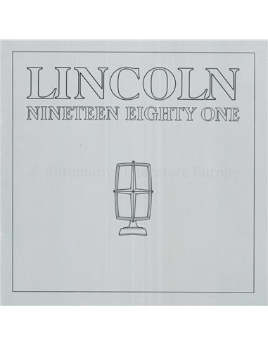 1981 LINCOLN TOWN CAR BROCHURE ENGELS (USA)