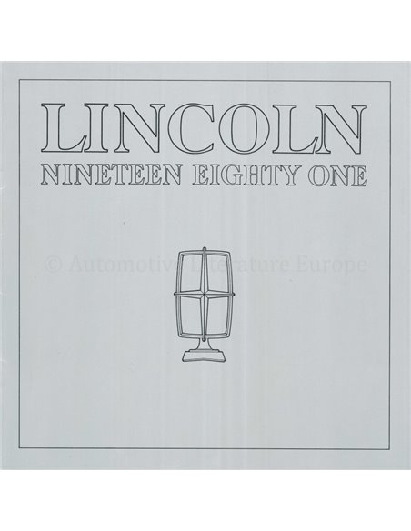 1981 LINCOLN TOWN CAR BROCHURE ENGELS (USA)