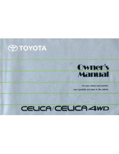 1991 TOYOTA CELICA 4WD  INSTRUCTIEBOEKJE ENGELS