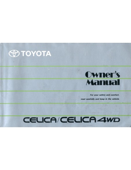 1991 TOYOTA CELICA 4WD  INSTRUCTIEBOEKJE ENGELS