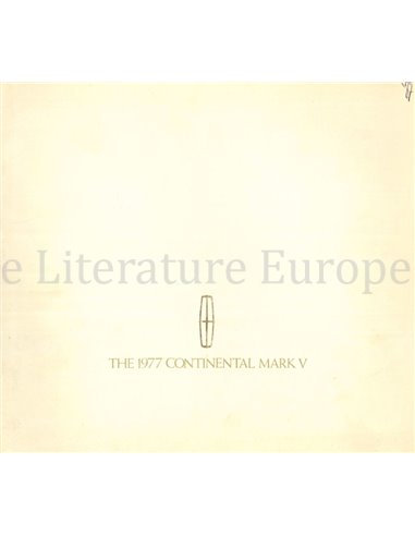 1977 LINCOLN CONTINENTAL MARK V BROCHURE ENGELS (USA)