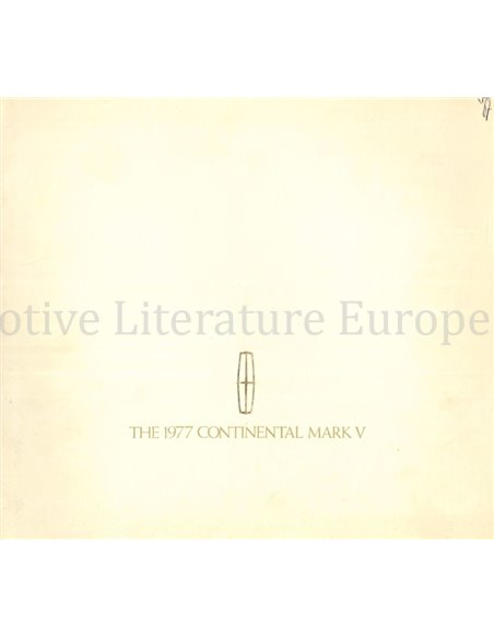 1977 LINCOLN CONTINENTAL MARK V BROCHURE ENGELS (USA)