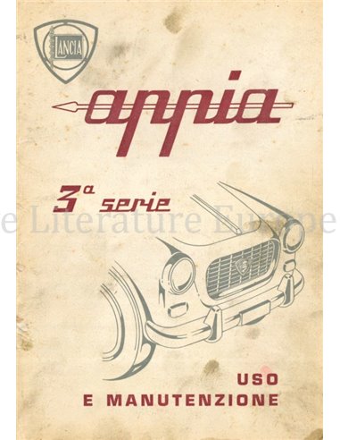 1959 LANCIA APPIA LIMOUSINE BETRIEBSANLEITUNG ITALIËNISCH