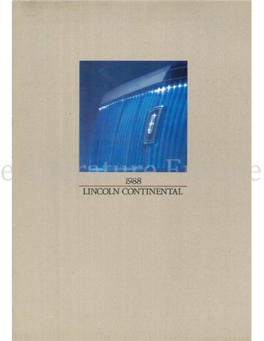 1988 LINCOLN CONTINENTAL BROCHURE ENGLISH (US)