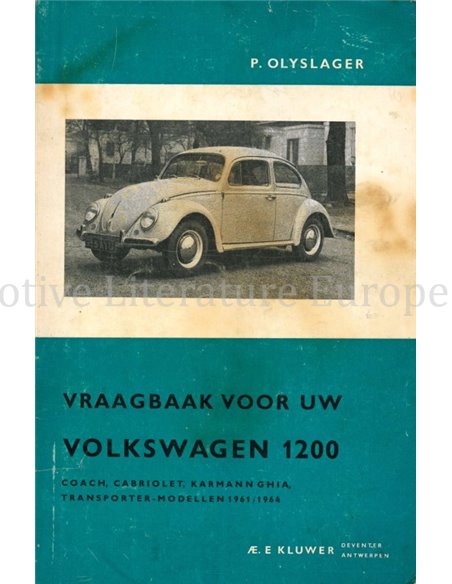 1961 - 1964 VOLKSWAGEN 1200 REPARATURANLEITUNG NIEDERLANDISCH