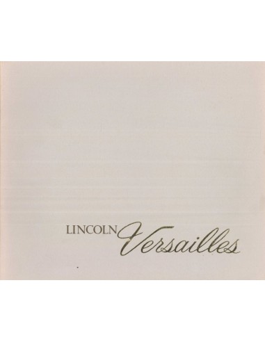 1978 LINCOLN VERSAILLES BROCHURE ENGELS (USA)