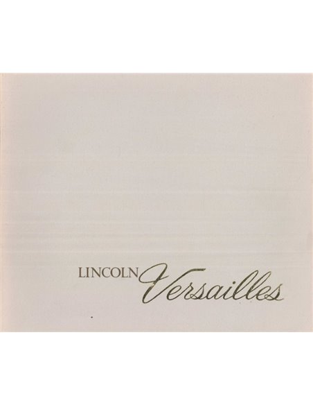 1978 LINCOLN VERSAILLES BROCHURE ENGLISH (US)