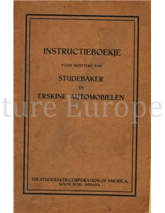 1929 STUDEBAKER | ERSKINE DIRECTOR INSTRUCTIEBOEKJE NEDERLANDS