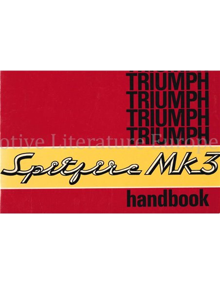 1968 TRIUMPH SPITFIRE MK3 INSTRUCTIEBOEKJE ENGELS