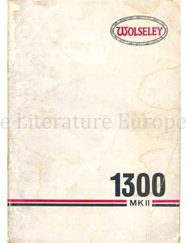 1969 WOLSELEY 1300 MKII OWNERS MANUAL ENGLISH