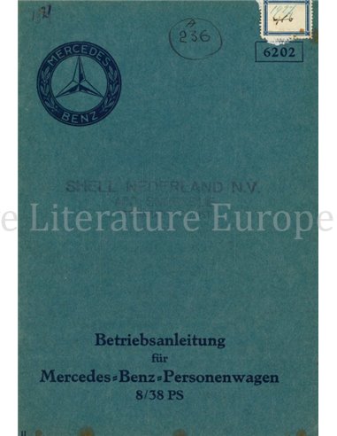 1926 MERCEDES BENZ 8/38PK INSTRUCTIEBOEKJE DUITS