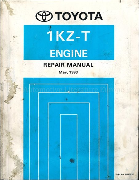 1993 TOYOTA LAND CRUISER 1KZ-T ENGINE WORKSHOP MANUAL ENGLISH