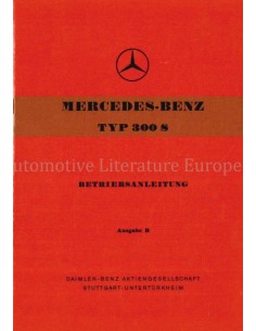 1953 MERCEDES BENZ TYPE 300S INSTRUCTIEBOEKJE DUITS