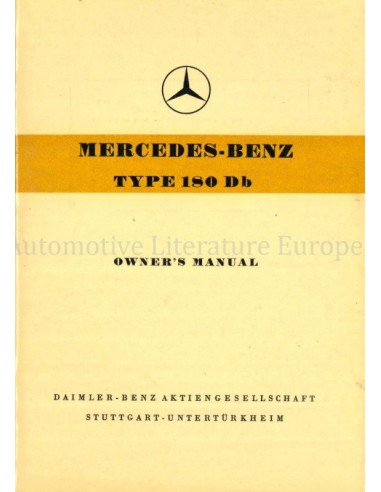 1959 MERCEDES BENZ TYP 180 Db INSTRUCTIEBOEKJE ENGELS