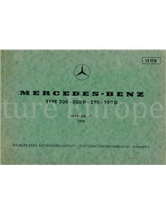 1970 MERCEDES BENZ 200 | 200 D | 220 | 220 D PARTS CATALOG MULTI