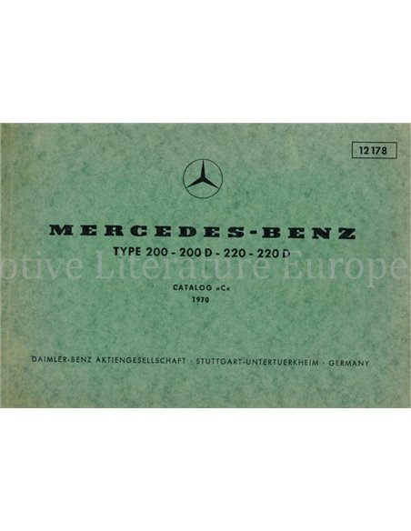 1970 MERCEDES BENZ 200 | 200 D | 220 | 220 D TEILE KATALOG MULTI