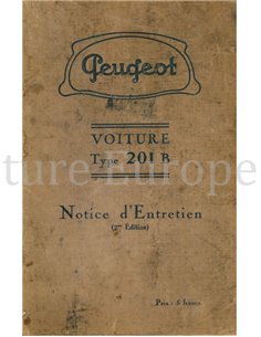 1933 PEUGEOT 201 B INSTRUCTIEBOEKJE FRANS