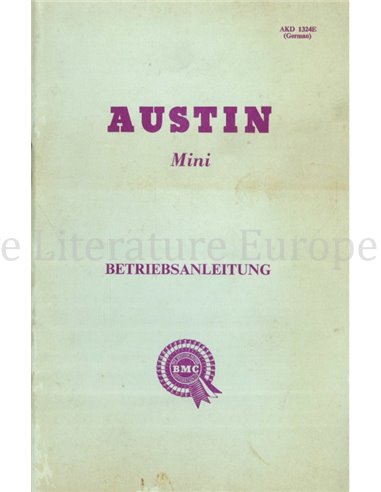 1964 AUSTIN MINI BETRIEBSANLEITUNG ENGLISCH