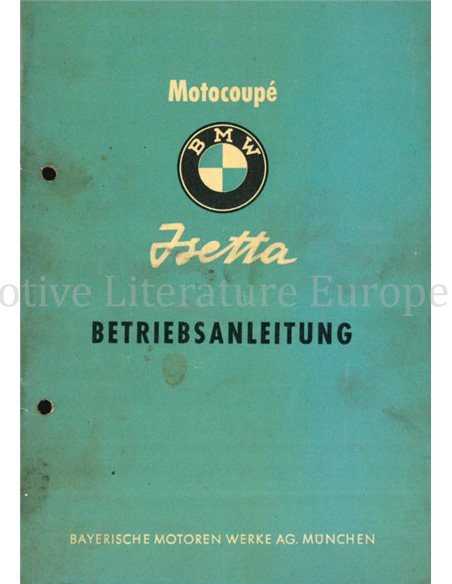 1956 BMW ISETTA OWNERS MANUAL 