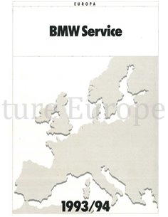 1993/1994 BMW SERVICE HÄNDLER VERZEICHNIS EUROPA HANDBUCH