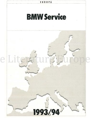 1993/1994 BMW SERVICE HÄNDLER VERZEICHNIS EUROPA HANDBUCH