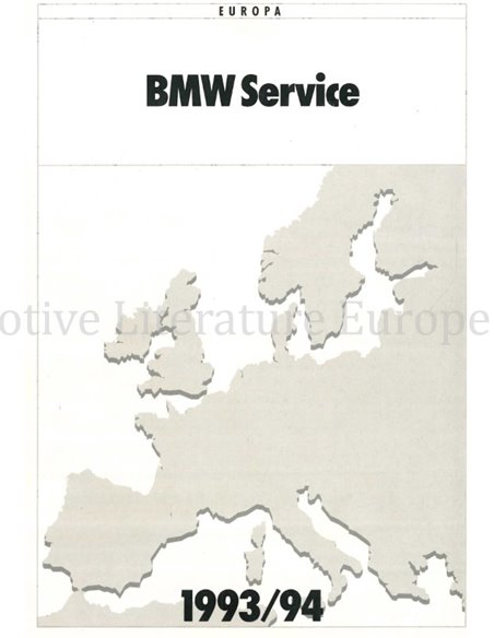 1993/1994 BMW SERVICE STATIONS EUROPE HANDBOOK