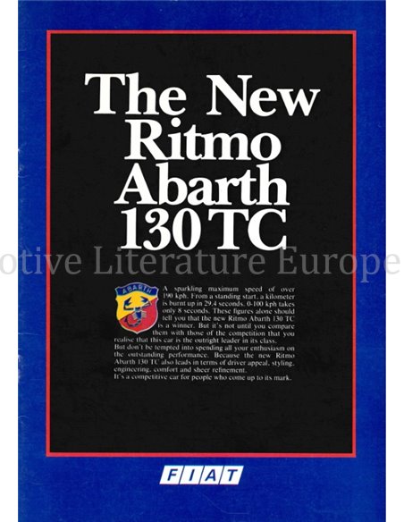 1983 FIAT RITMO ABARTH 130 TC BROCHURE ENGELS