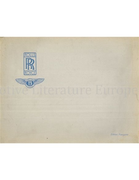 1968 ROLLS ROYCE | BENTLEY PROGRAMMA BROCHURE FRANS