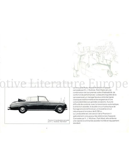 1968 ROLLS ROYCE | BENTLEY PROGRAMMA BROCHURE FRANS