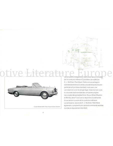 1968 ROLLS ROYCE | BENTLEY PROGRAMMA BROCHURE FRANS