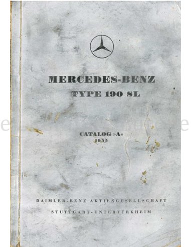 1955 MERCEDES BENZ 190 SL SPARE PARTS MANUAL GERMAN