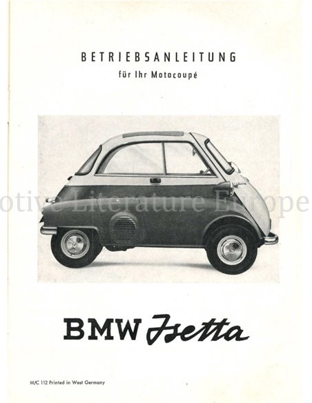 1956 BMW ISETTA BETRIEBSANLEITUNG DEUTSCH