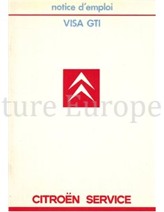 1985 CITROËN VISA GTI BETRIEBSANLEITUNG FRANZÖSISCH