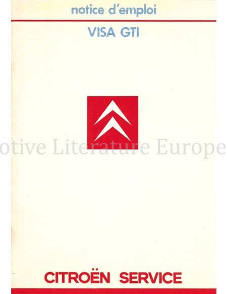 1985 CITROËN VISA GTI INSTRUCTIEBOEKJE FRANS