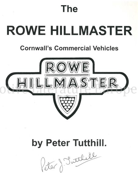 THE ROWE HILLMASTER, CORNWALL'S COMMERCIAL VEHICLES (GESIGNEERD)