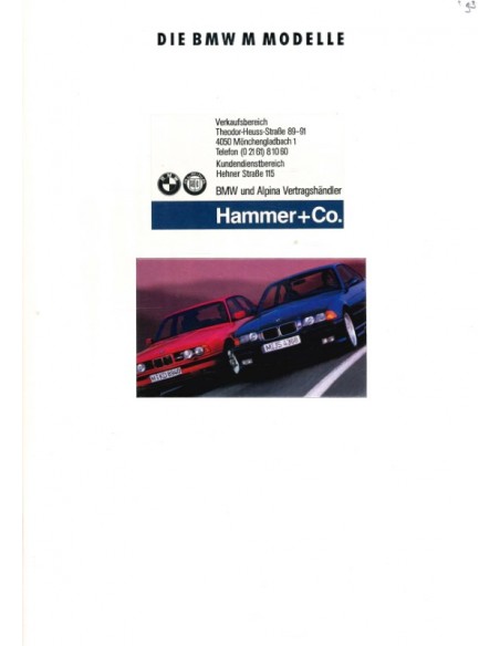 1993 BMW M PROGRAMM PROSPEKT DEUTSCH