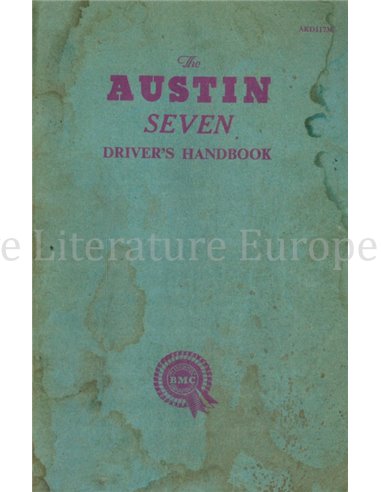 1961 AUSTIN SEVEN INSTRUCTIEBOEKJE ENGELS