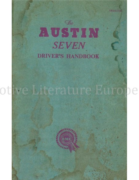 1961 AUSTIN SEVEN BEDIENUNGSANLEITUNG ENGLISCH